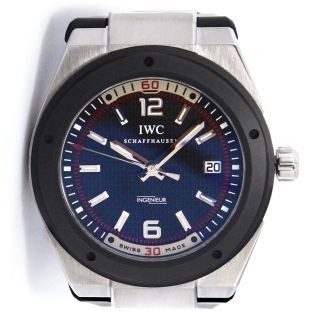 Iwc Ingenieur Automatic Uhr Aus Edelstahl - Schwarzes Zifferblat Kautschuk - Armband Bild