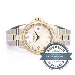 Armbanduhr Raymond Weil Stahl 18kt Roségold Diamant Quarz 9460 - Sgs - 97081 Bild