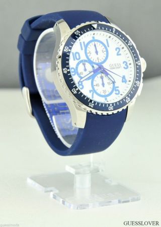 Uhr Uhren Guess Armbanduhr Unisex Herren Blau Gummi Quarz Deu Bild