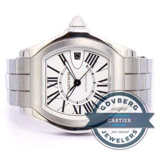 Armbanduhr Cartier Roadster S Edelstahl Silbernes Zifferblatt W6202017 Bild