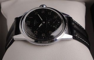 Vintage Armbanduhr Pontos – Handaufzug – Wehrmachtswerk Cal.  As 1130 Bild