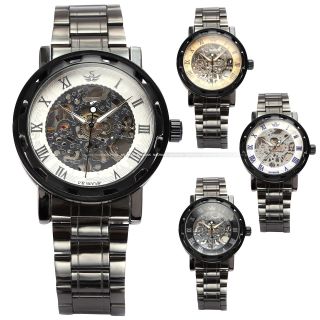 Sewor Herren Schwarz Handaufzug Mechanische Uhr Metall Armband Uhr 4 Farben Bild