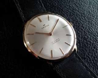 Oebra 17 Rubis Incabloc - 14k 585er Gold - Schweizer Uhr - Bestzustand Bild