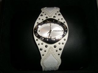 Police Vamp Armbanduhr Damen Uhr (pl11600ms/01) Weiß - Leder - Wie Bild
