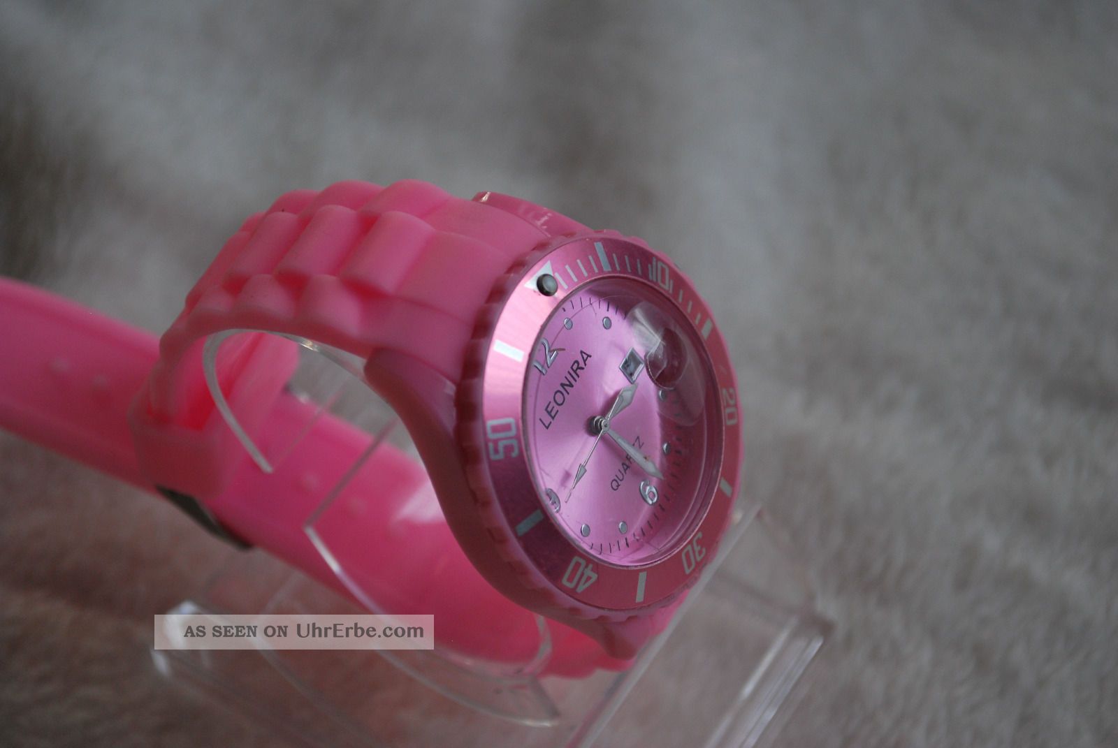 Silikon - Armbanduhr, Ohne Datumsanzeige, Pink - Rosa (s. Foto)