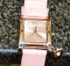 Schöne Damenuhr In Cremerosa Eckiges Format Zeiger Auch Rosa,  Mit Herzanhänger Armbanduhren Bild 1