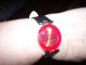 Rote Damen Armbanduhr Von Christian View Mit Facettiertem Glas,  Lederarmband Armbanduhren Bild 3