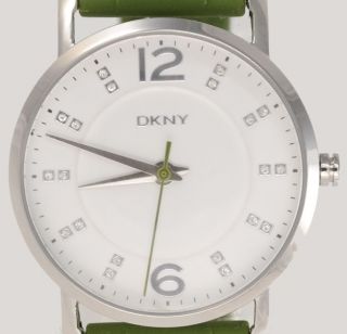 Dkny Donna Karan York Damenuhr / Damen Uhr Silikoband Strass Grün Ny8154 Bild