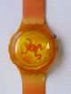 RaritÄt Swatch Scuba Loomi Luminosa Die Mit Dem Frosch Aus 1997 Orange Armbanduhren Bild 1