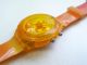 RaritÄt Swatch Scuba Loomi Luminosa Die Mit Dem Frosch Aus 1997 Orange Armbanduhren Bild 2