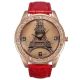 Damen Eiffelturm Uhr Armbanduhr Vintage Lederarmbanduhr Strass Quarzuhr Rot Armbanduhren Bild 1
