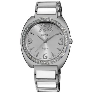 August Steiner As8066wt Diamant Akzent Keramik Glied - Armband Frauen - Uhr Bild