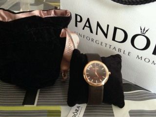 Pandora Damen Uhr Lederarmband,  Golden/braun 812016bn. Bild