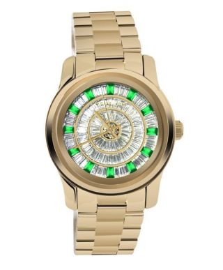 Armbanduhr Michael Kors Gold Green Glitz 