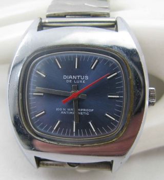 Vintage Diantus De Luxe Armbanduhr 70s / 1970er Jahre Herren Uhr Wristwatch Bild