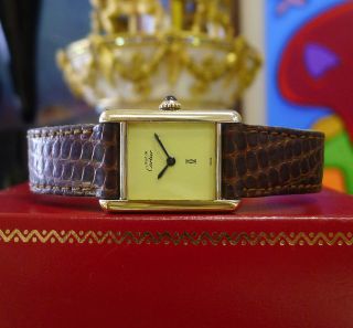Armband Damen Cartier Must De Cartier Tank Vermeil Gold Sterling Silber Bild