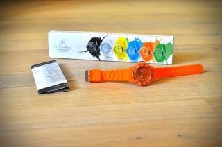 Silikon - Quarz - Armbanduhr St.  Leonhard Zeit - Instrumente Sportlich Orange Bild