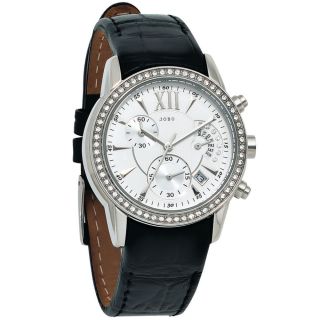 Jobo Damenuhr Damen Armbanduhr Uhr Quarz Edelstahl Lederband J - 39300 Bild