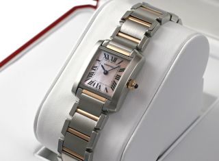 Damen Armbanduhr Cartier W51027q4 Tank Francaise 18k Rotgold/stahl Uhr Bild