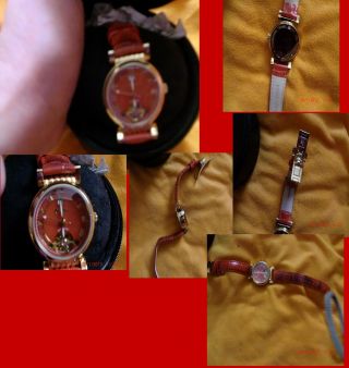 Cacalla Damenuhr Armbanduhr Automatik Uhr Echtleder - Band Butterflyschließe 1a Bild