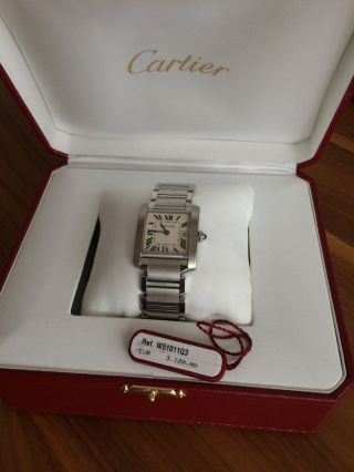 Cartier Uhr W51011q3 Tank Francaise Steel Mit Datum 1jahr V.  Cartier Bild