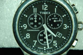 Armbanduhr,  Timex,  Chronograph,  Lederarmband Bild