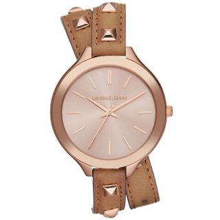 Michael Kors Uhr Mk2299 Slim Runway Double - Wrap Rosegold Damen Leder Armbanduhr Bild