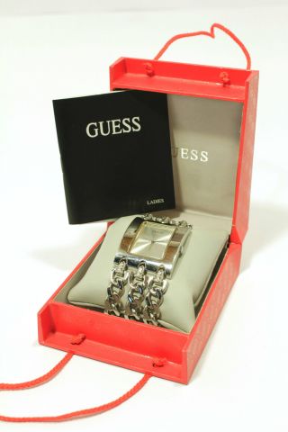 Guess Heavy Metal Damen Armband Uhrw0314l1 Edelstahl Poliert Inkl.  Box Bild