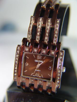 Armbanduhr Colours 3,  2 Cm Braun Metallic Neuwertig Mit Neuer Batterie Bild