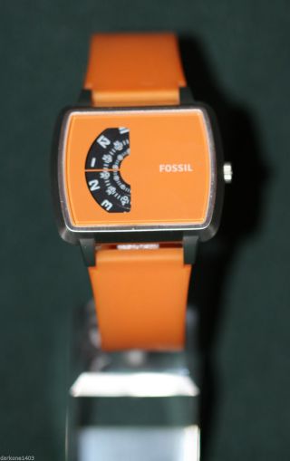 Fossil Jr1288 Unisex Uhr / Damen / Herren Uhr Orange Kautschuk Selten Bild