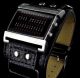 Matrix Herren Armbanduhr Display Led Rot Binäre Uhr Pu - Leder Digital Watch 6101 Armbanduhren Bild 1