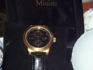 Herren Automatik Armbanduhr Minoir - Limoges - 70 Mattgold/schwarz Bild