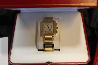 Cartier Tank Francaise Ewiger Kalender Chronograph Gold Bild