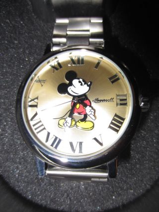 Ingersoll Disney Mickey Mouse Uhr Armbanduhr Micky Maus Edelstahl Wie Bild