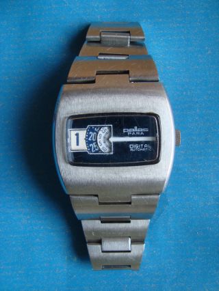 Pallas Para Digital Automatic Scheibenuhr Herrenuhr Armbanduhr Vintage Watch Bild
