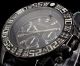 Schwarze Animoo Strass Stein Uhr Xxl Leder Armband (glanz Genarbt) Herrenuhr Armbanduhren Bild 1