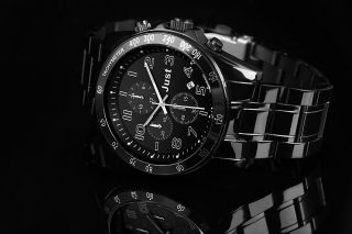 Just Uhr Chronograph Herrenuhr 48 - S1230bk - Bk Armbanduhr Schwarz Bild