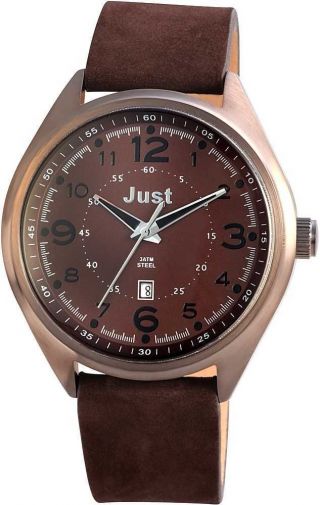 Just Herrenuhr Uhr Armbanduhr 48 - S1231 - Br Dunkelbraun Datumsanzeige Bild
