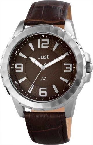 Just Herrenuhr Braun Silber 48 - S9312 - Br Uhr Armbanduhr Lederarmband Bild