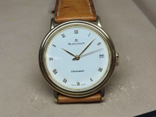 Blancpain Chronometer 18k/750 Gold Villeret Extraflach Limitiert,  Box Ungetragen Bild