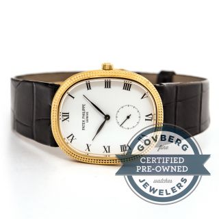 Patek Philippe Ellipse Uhr 3989j 18kt Gelbgold Manuell Aufziehen Neues Armband Bild