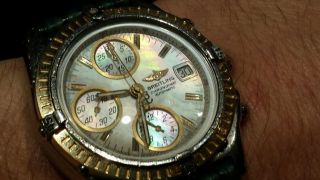 Breitling Chronomat Gt Chronograph Gold/stahl Automatik Perlmutt Bild