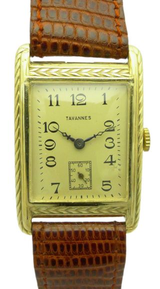 Tavannes Art Deco Design 14ct Gold Herren - Armbanduhr - Selten - Ca.  1930er Jahren Bild