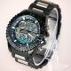 Herren Vive Armband Uhr Hartplastik Schwarz Watch Analog Digital Dualtime Armbanduhren Bild 2
