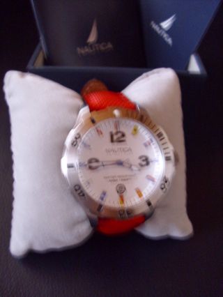 Nautica Herren - Armbanduhr Analog Leder Rot A12567g Bild