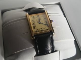 Cartier Tank Vermeil Armbanduhr Bild
