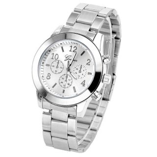 Geneva Edelstahl Uhr Quarzuhr Armbanduhr Damen Herrenuhr Analog Unisex Elegant Bild