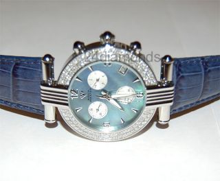 Diamant - Armbanduhr Für Herren Aqua Master Round,  3.  25ct,  Stahl - Leder Armband Bild