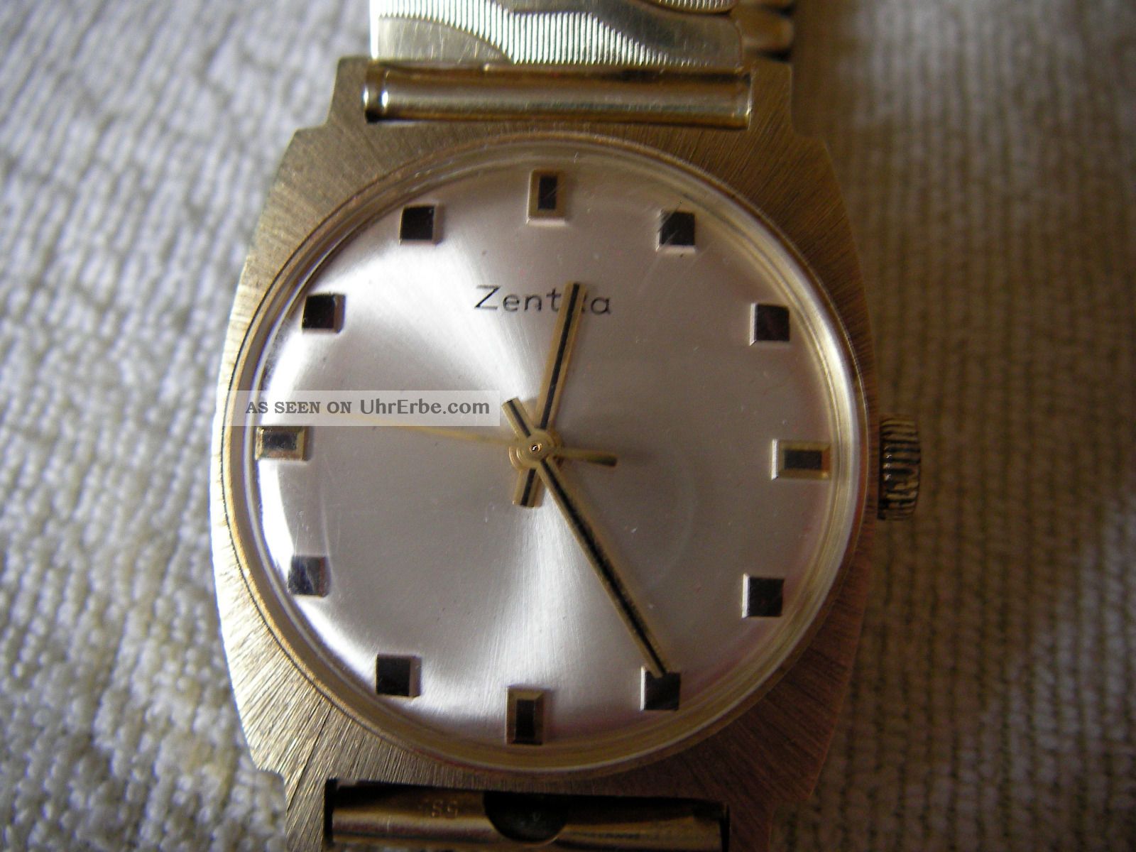 Herrenuhr Zentra 14 K Mit 585 Elastofix Armband,  Mechanisch,  Vintage Armbanduhren Bild