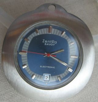 Zentra Stahl ' 70s Esa 9154 Eta Swiss 13 - Jew Electronic 28800 Sec - Stop Taschenuhr Bild